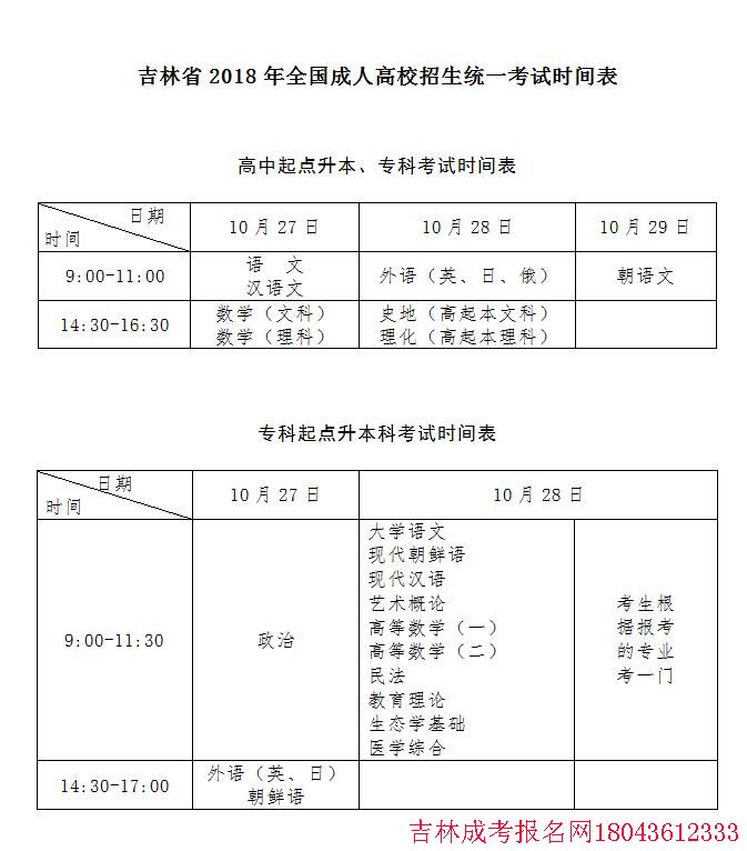 延邊大學(xué)成人高考招生統(tǒng)一考試時(shí)間